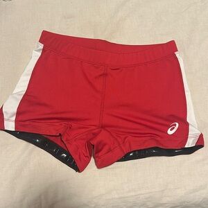 Asics red short short